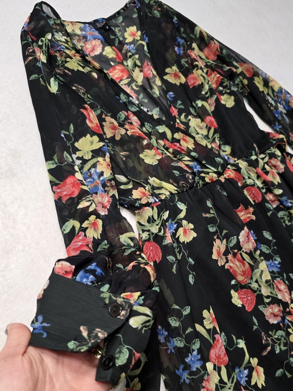 Floral Maxi Dress in Black - Picture 5 of 11